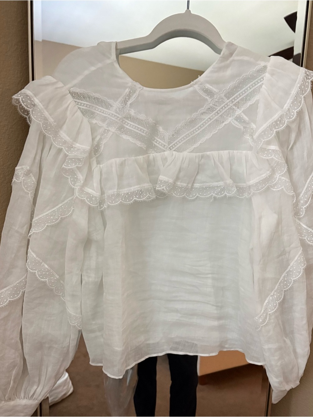 Pookie & Sebastian White linen Blouse- size s